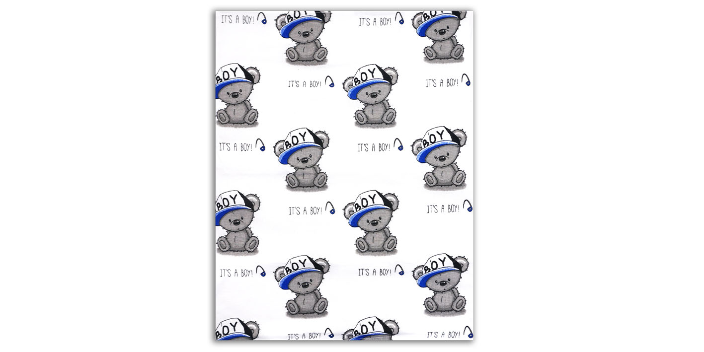 Pieluchocerata flanelowa misie niebieskie